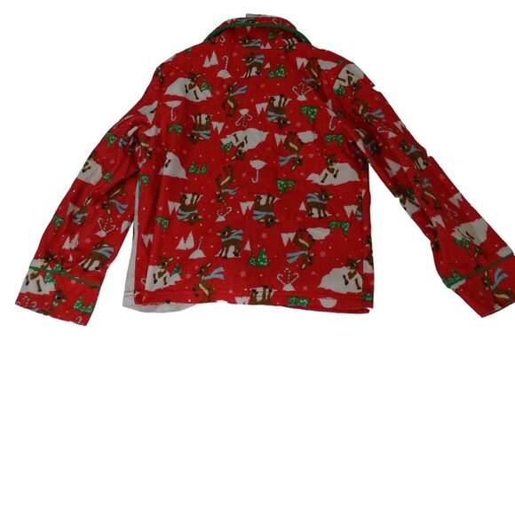 Rudolph The Red Nosed Reindeer Flannel Pajama Set Girls XS 4 5 Christmas FLAWS - Picture 3 of 8